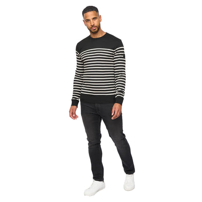 Black - Side - Bewley & Ritch Mens Howland Crew Neck Jumper