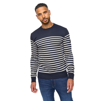 Navy - Front - Bewley & Ritch Mens Howland Crew Neck Jumper