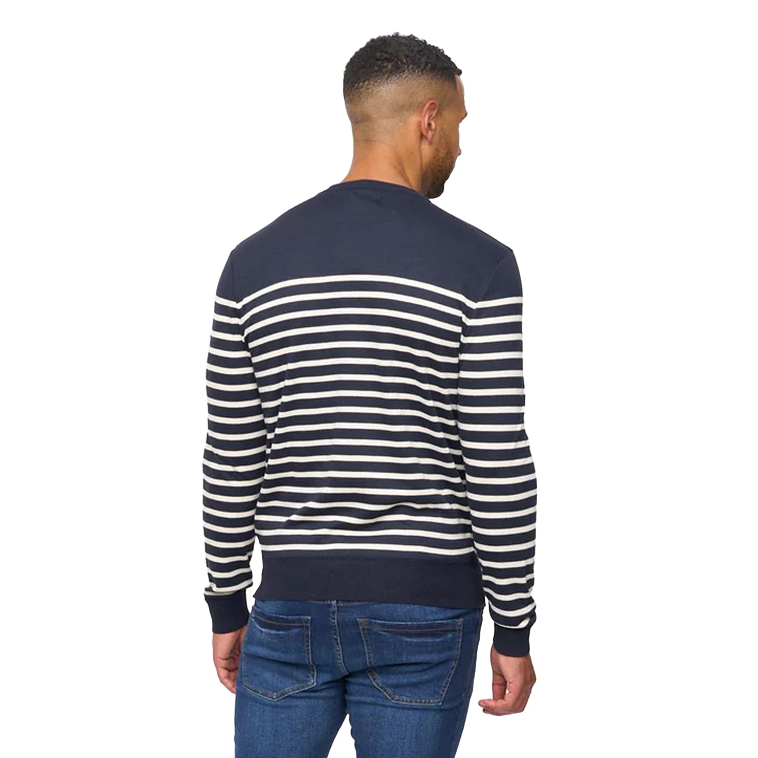 Navy - Back - Bewley & Ritch Mens Howland Crew Neck Jumper