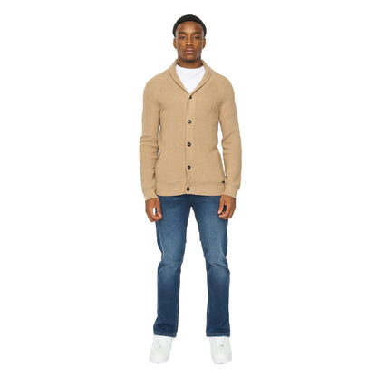 Stone - Side - Duck and Cover Mens Venosa Shawl Collar Cardigan