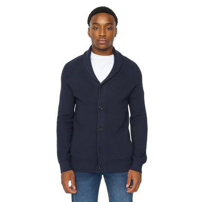 Navy - Front - Duck and Cover Mens Venosa Shawl Collar Cardigan