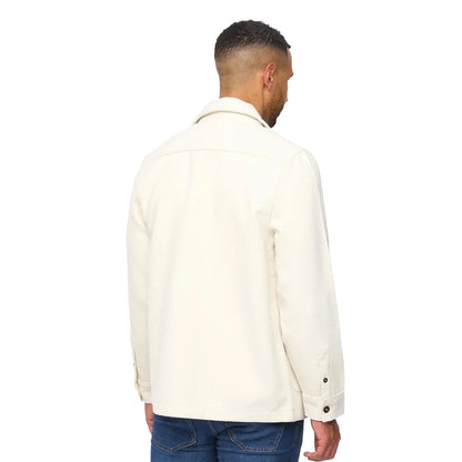 Ecru - Back - Bewley & Ritch Mens Haynerson Textured Overshirt