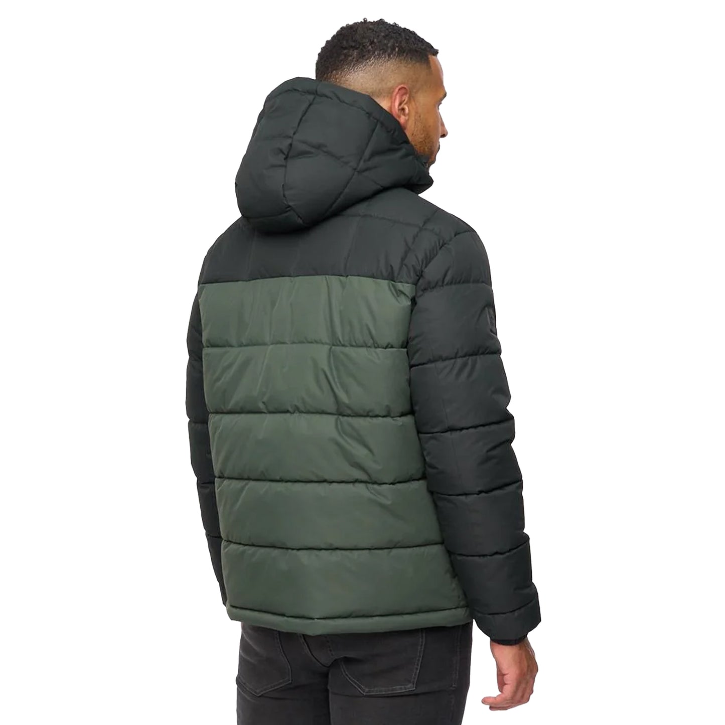 Dark Olive-Olive - Back - Bewley & Ritch Mens Archdale Puffer Jacket