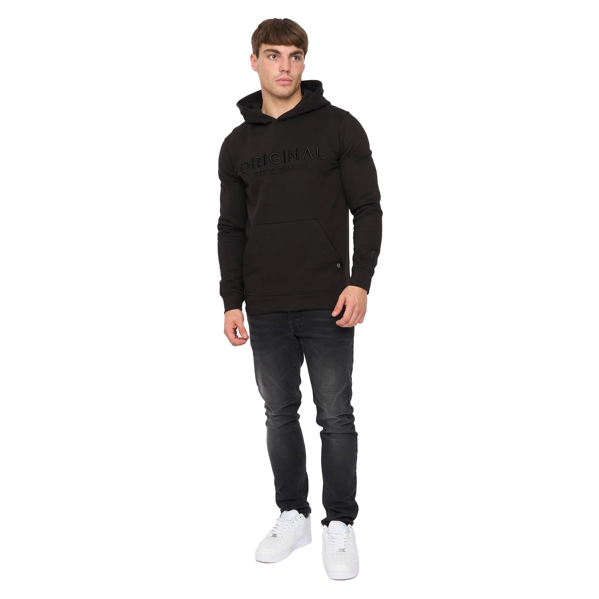 Black - Lifestyle - Crosshatch Mens Haromere Hoodie