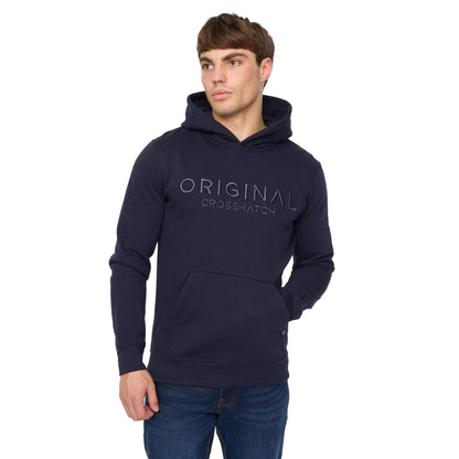 Navy - Front - Crosshatch Mens Haromere Hoodie