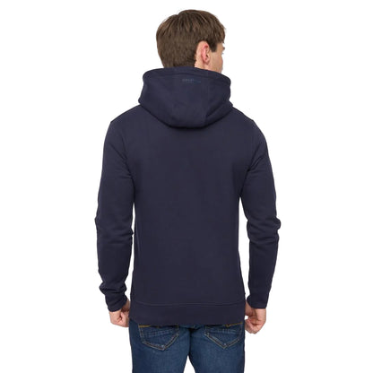 Navy - Back - Crosshatch Mens Haromere Hoodie