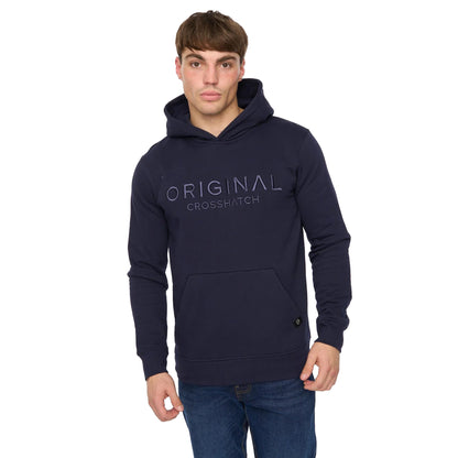 Navy - Side - Crosshatch Mens Haromere Hoodie