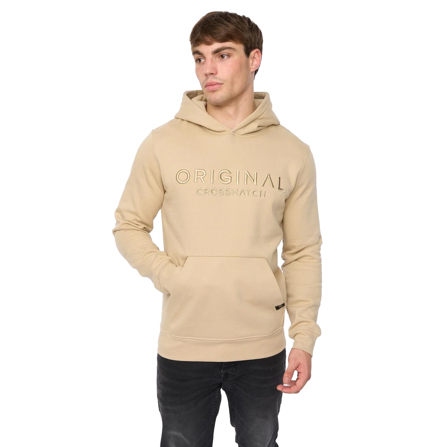 Stone - Front - Crosshatch Mens Haromere Hoodie