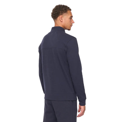 Navy - Back - Duck and Cover Mens Slellmoore Quarter Zip Sweatshirt