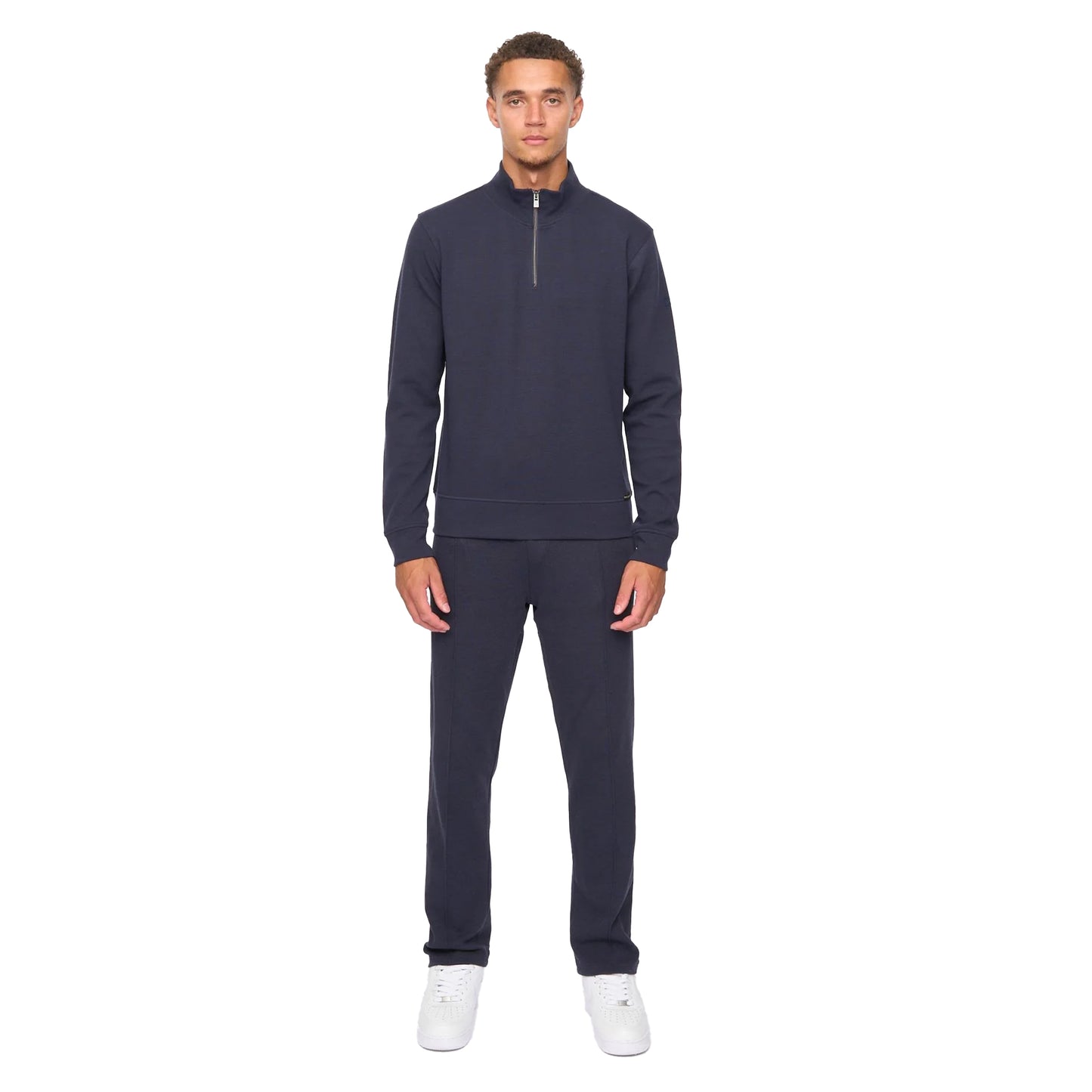 Navy - Lifestyle - Duck and Cover Mens Slellmoore Quarter Zip Sweatshirt