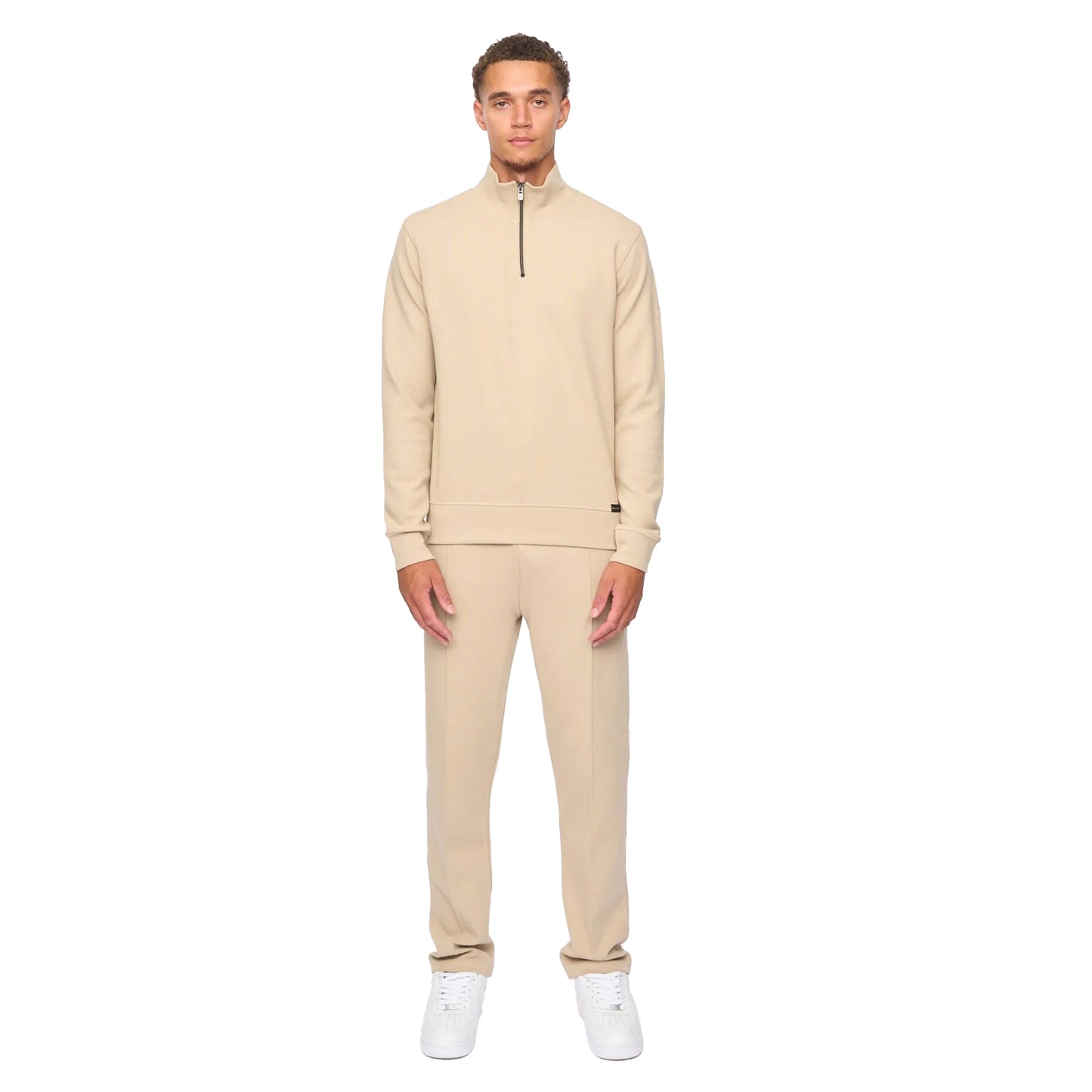 Stone - Side - Duck and Cover Mens Slellmoore Quarter Zip Sweatshirt
