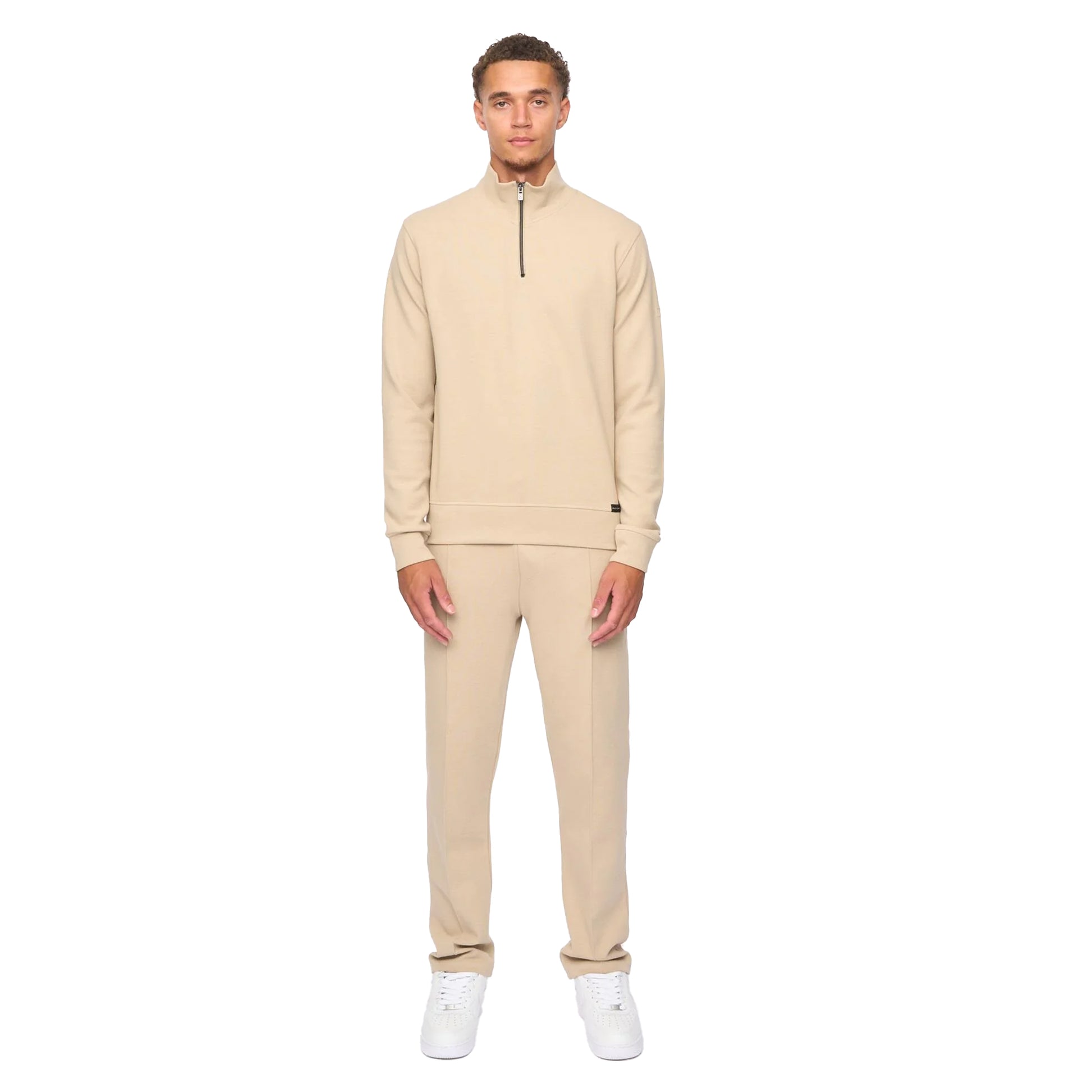 Stone - Side - Duck and Cover Mens Slellmoore Quarter Zip Sweatshirt
