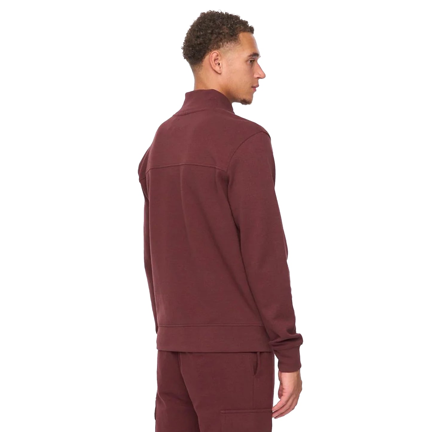 Wine - Back - Duck and Cover Mens Slellmoore Quarter Zip Sweatshirt
