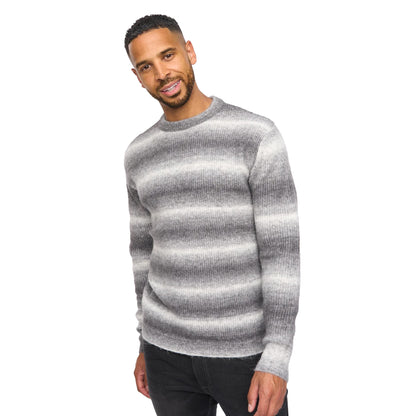 Charcoal - Side - Bewley & Ritch Mens Ormonde Ombre Stripe Jumper