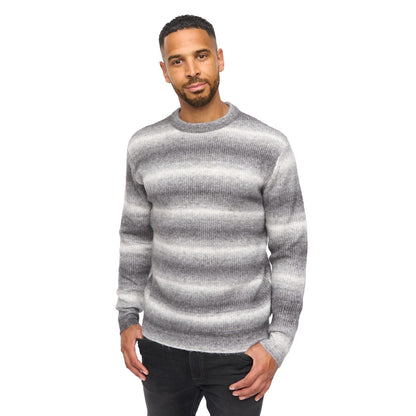 Charcoal - Front - Bewley & Ritch Mens Ormonde Ombre Stripe Jumper