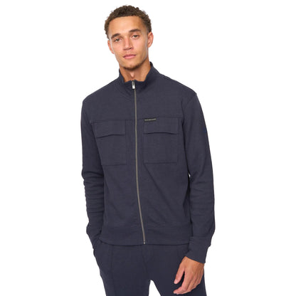 Navy - Side - Duck and Cover Mens Tames Full Zip Sweatshirt