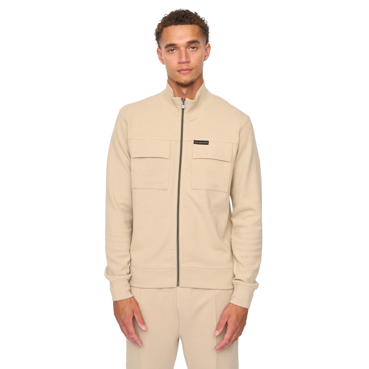 Stone - Front - Duck and Cover Mens Tames Full Zip Sweatshirt