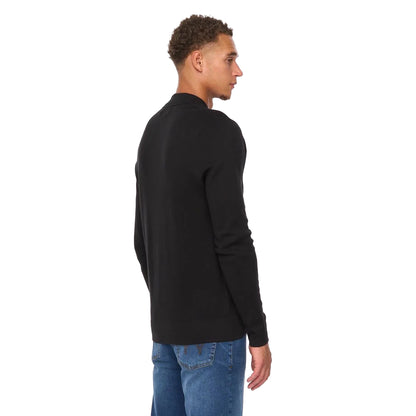 Black - Back - Duck and Cover Mens Melfi Knitted Zip-Off Jumper