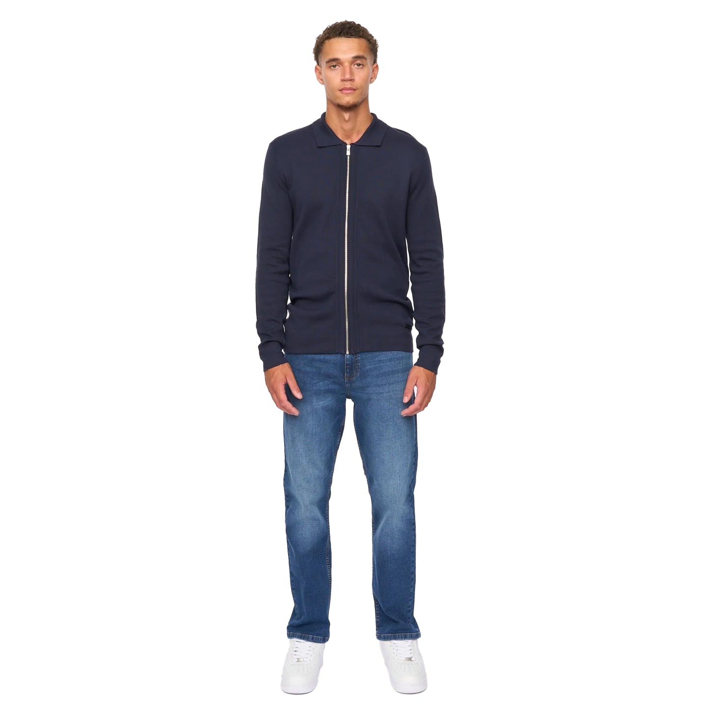 Navy - Lifestyle - Duck and Cover Mens Melfi Knitted Zip-Off Jumper