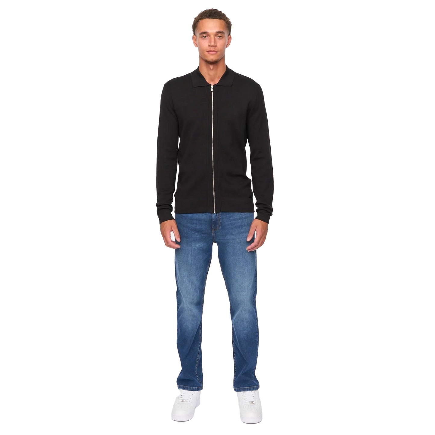 Black - Lifestyle - Duck and Cover Mens Melfi Knitted Zip-Off Jumper