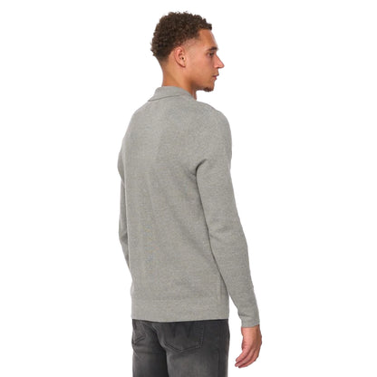 Grey Marl - Back - Duck and Cover Mens Melfi Knitted Zip-Off Jumper