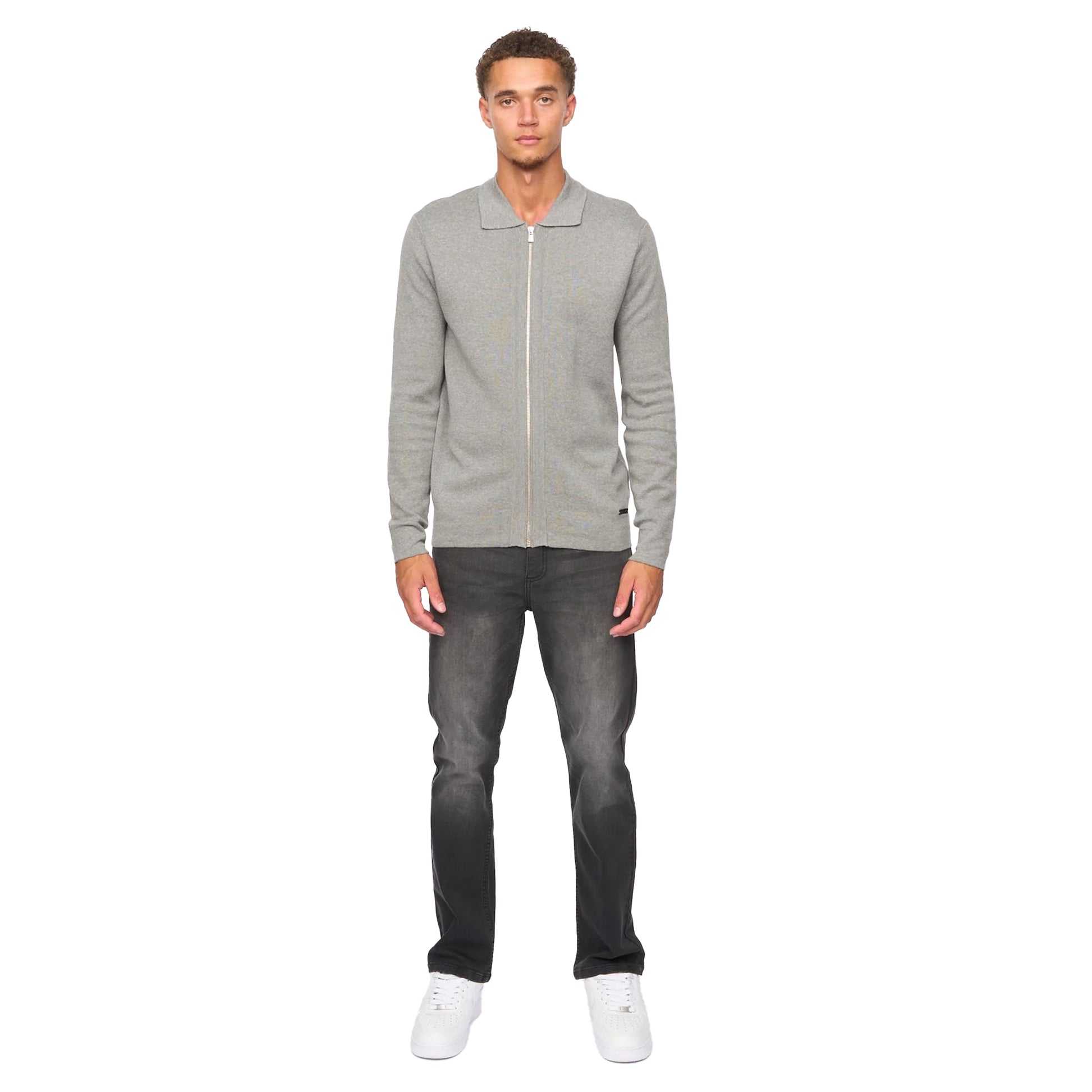 Grey Marl - Lifestyle - Duck and Cover Mens Melfi Knitted Zip-Off Jumper