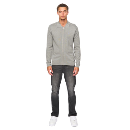 Grey Marl - Lifestyle - Duck and Cover Mens Melfi Knitted Zip-Off Jumper