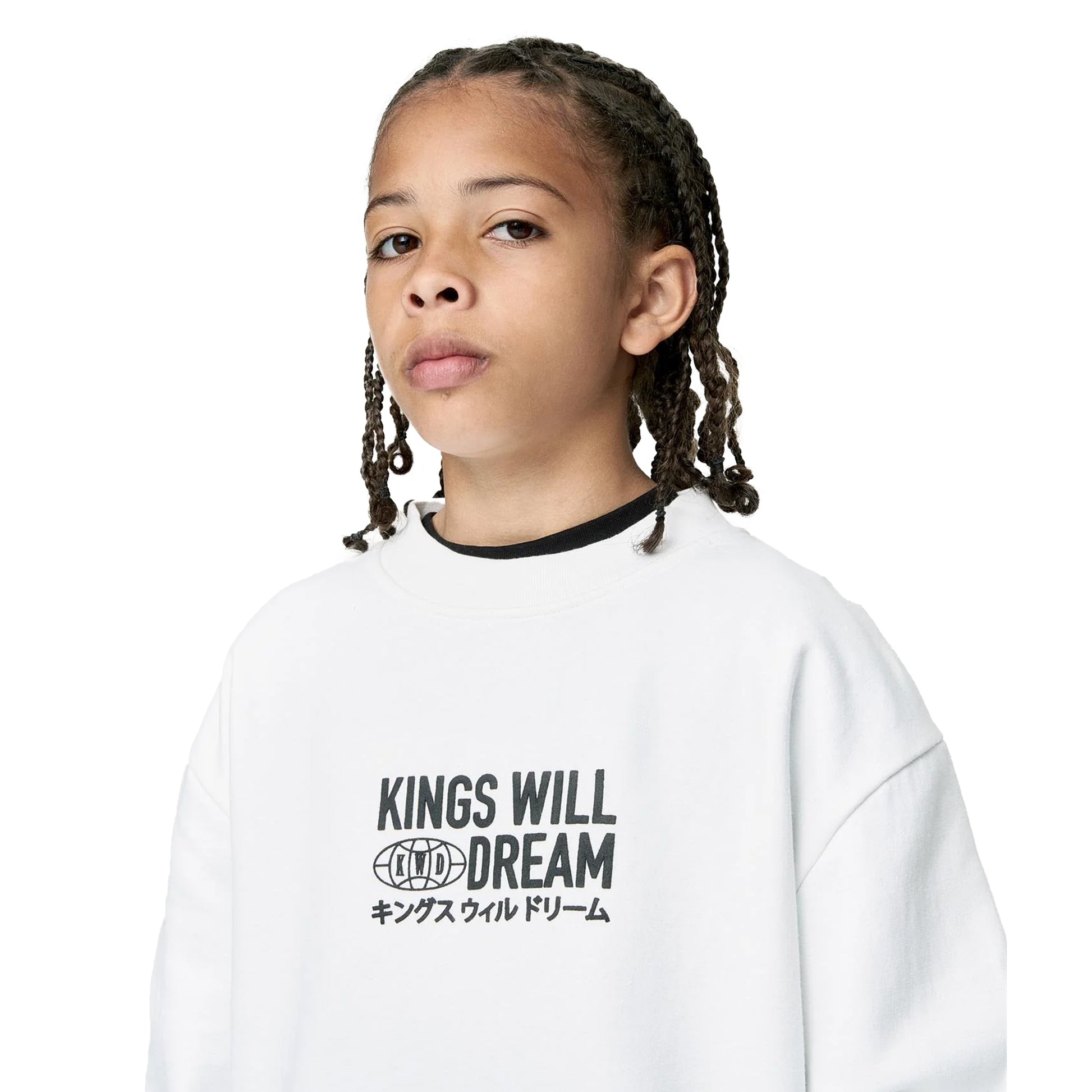 White - Side - Kings Will Dream Boys Studio Title Crew Neck Sweatshirt