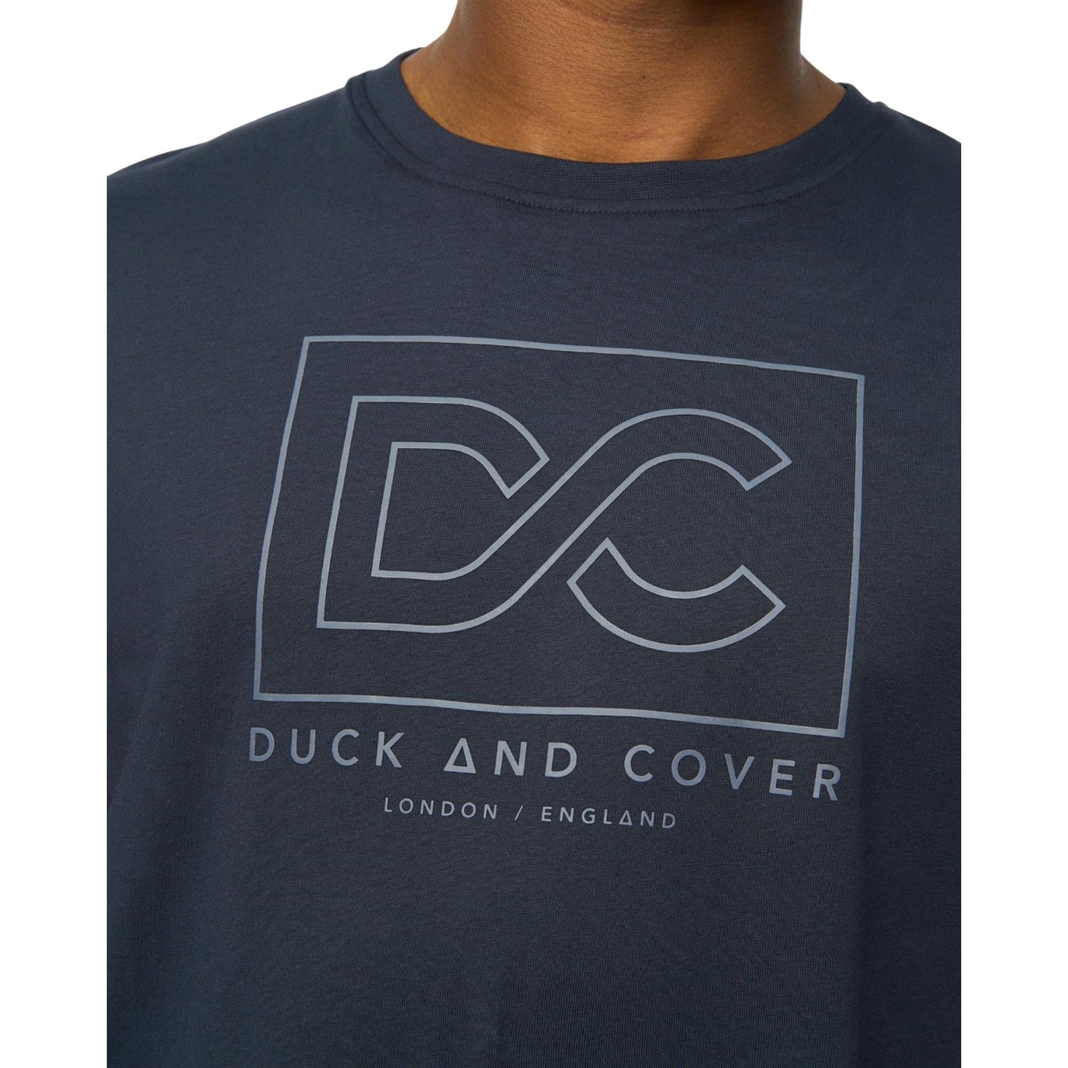 Navy - Side - Duck and Cover Mens Rampmoore T-Shirt