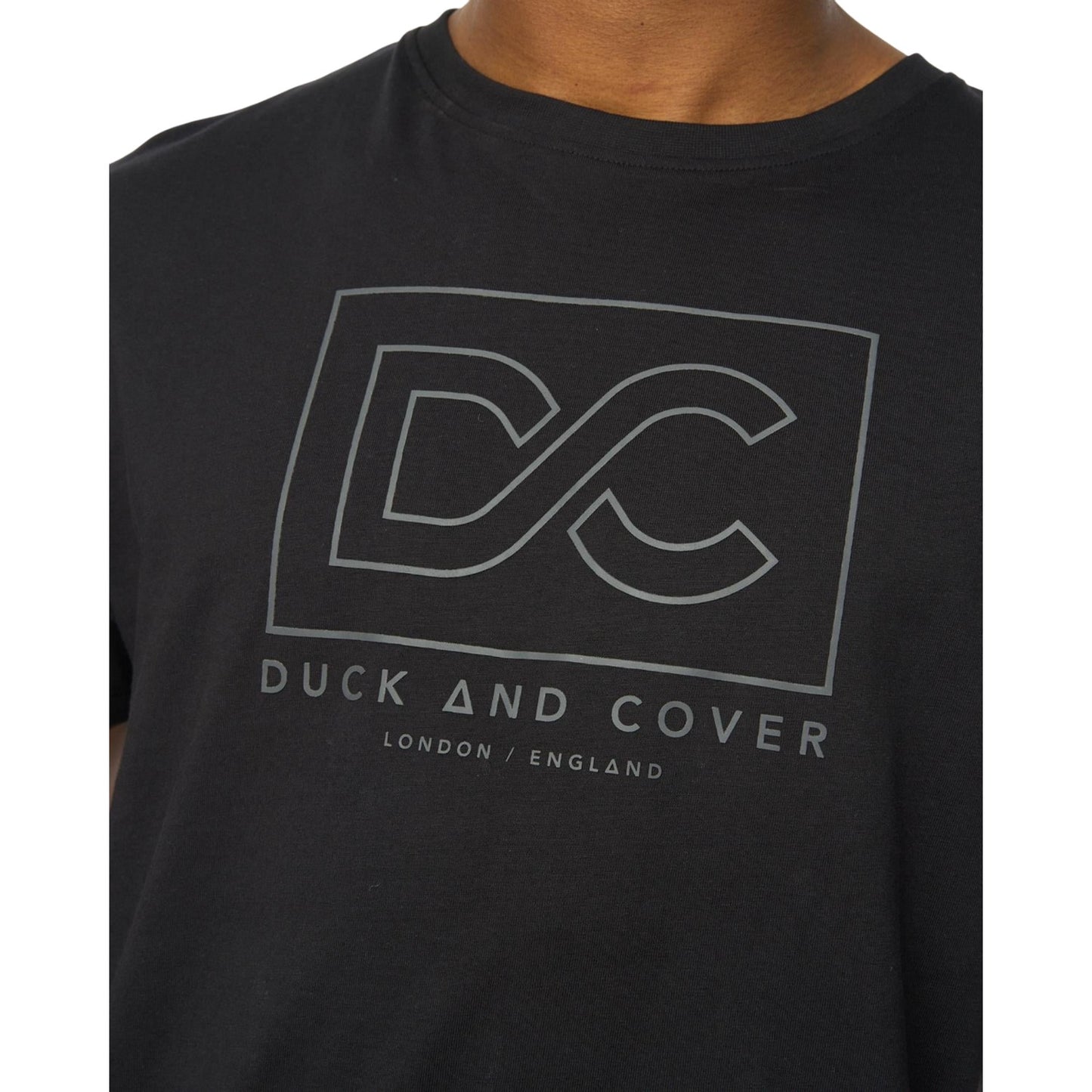Black - Side - Duck and Cover Mens Rampmoore T-Shirt