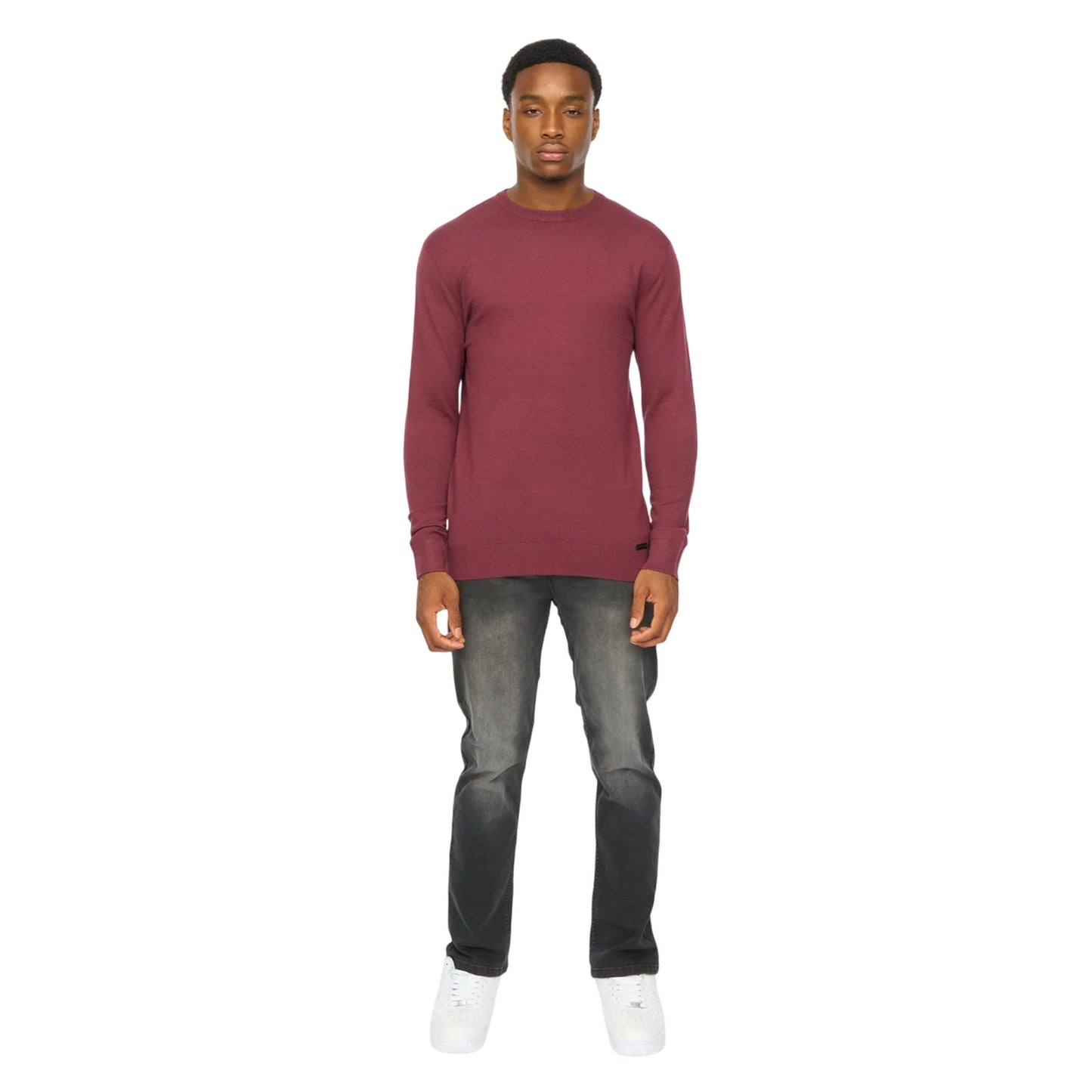 Raisin - Lifestyle - Duck and Cover Mens Consenza Knitted Crew Neck Sweatshirt
