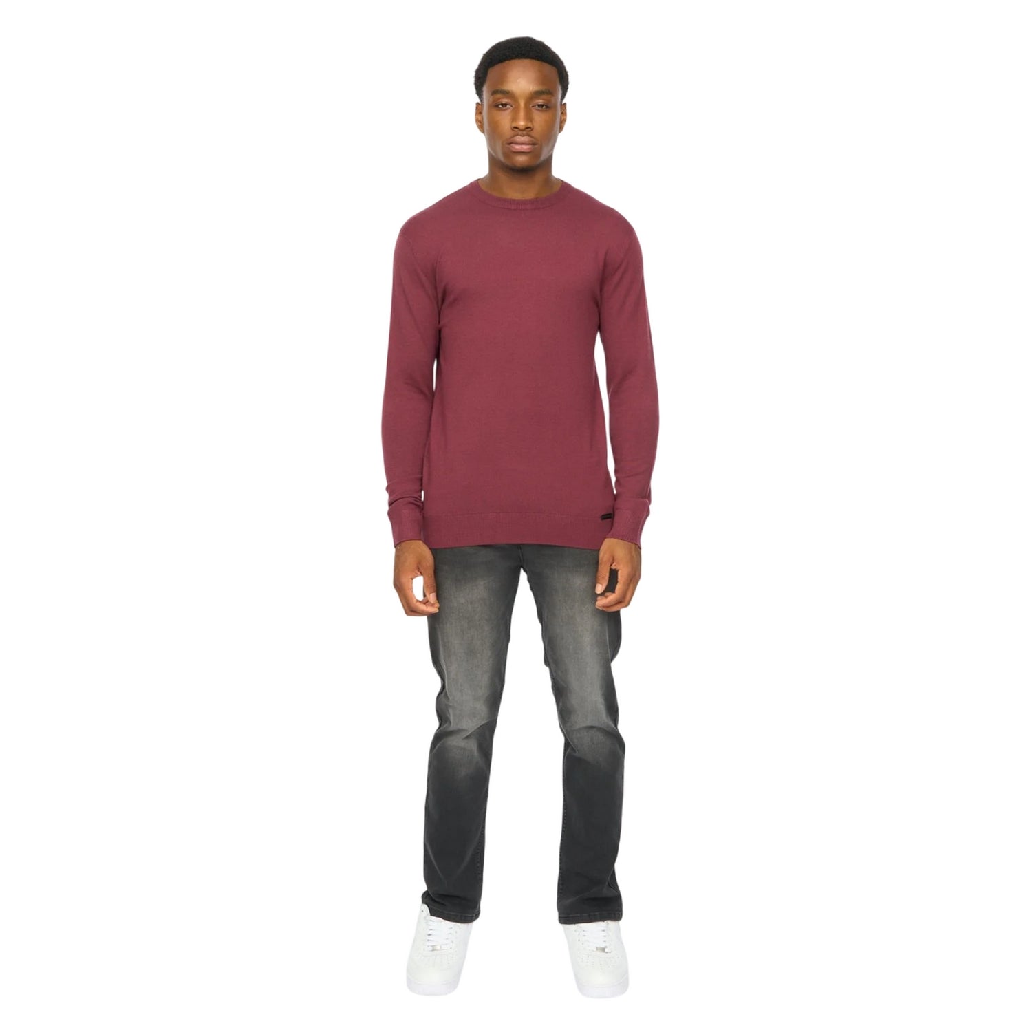 Raisin - Lifestyle - Duck and Cover Mens Consenza Knitted Crew Neck Sweatshirt