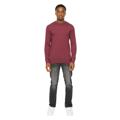 Raisin - Lifestyle - Duck and Cover Mens Consenza Knitted Crew Neck Sweatshirt