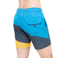 Blue - Back - Crosshatch Mens Quarts Swim Shorts