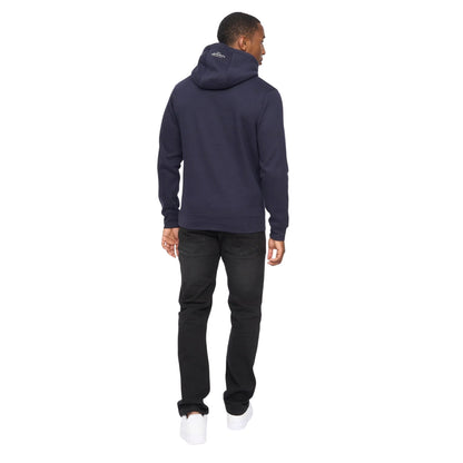 Navy - Back - Crosshatch Mens Carrimoore Hoodie