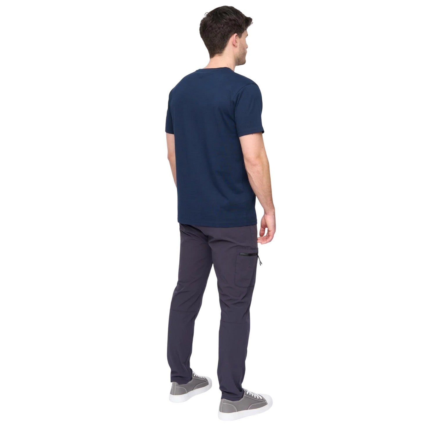 Navy - Back - Duck and Cover Mens Puretor Elasticated Waist Trousers