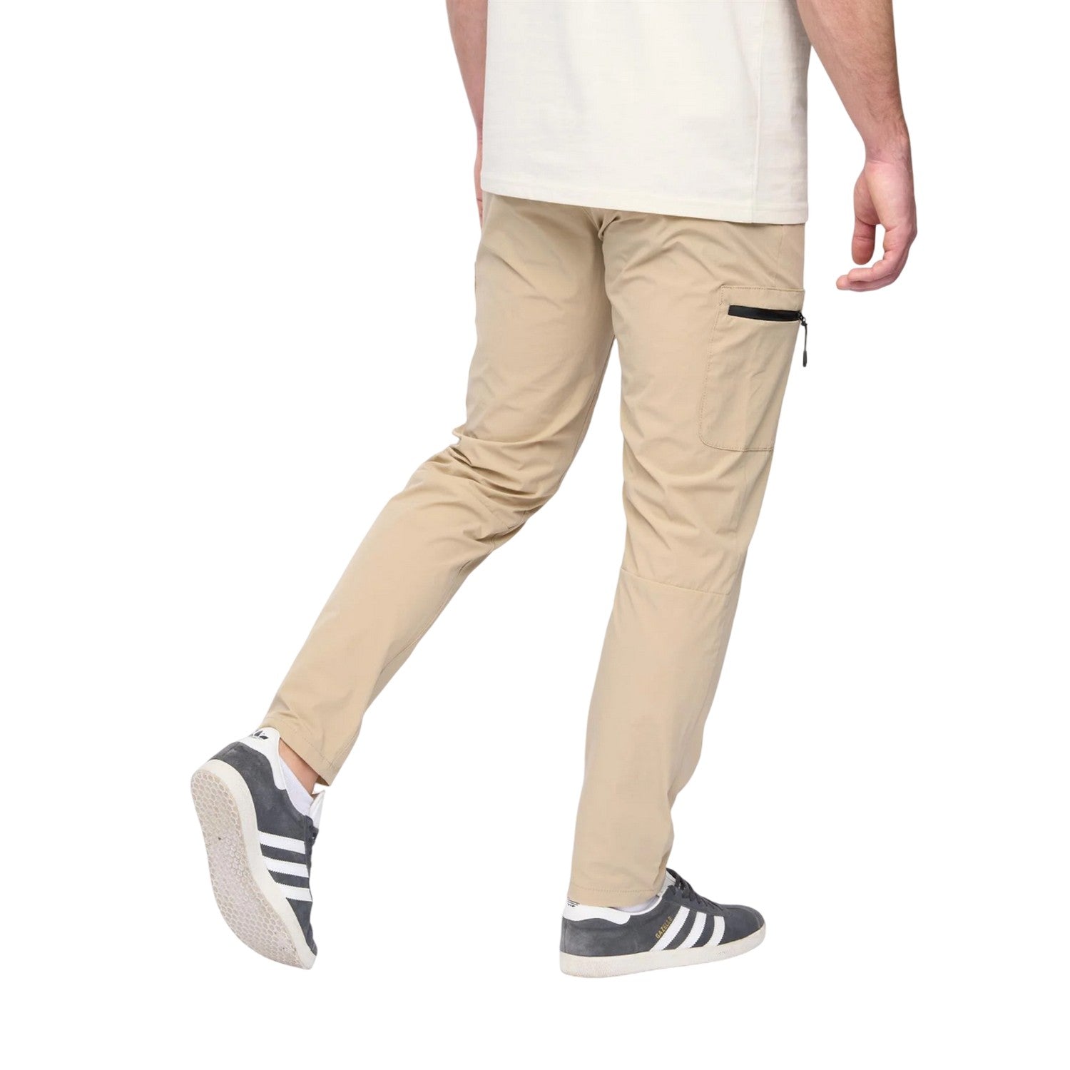 Stone - Back - Duck and Cover Mens Puretor Elasticated Waist Trousers
