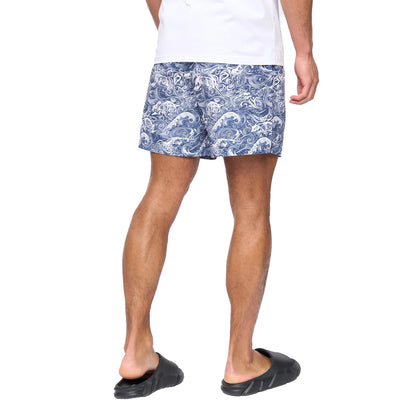 Navy - Back - Henleys Mens Wave Polyester Regular Summer Swim Shorts
