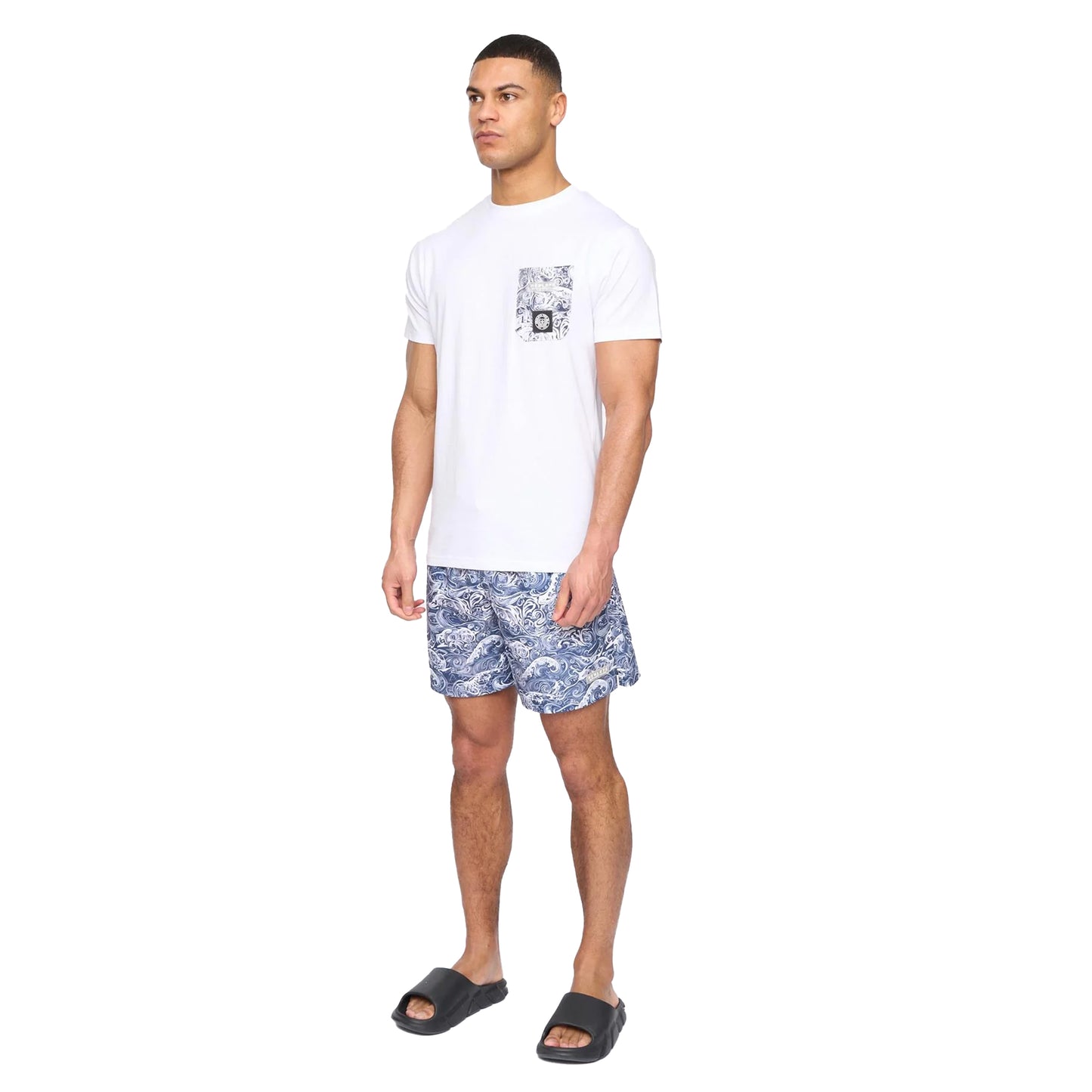 Navy - Lifestyle - Henleys Mens Wave Polyester Regular Summer Swim Shorts