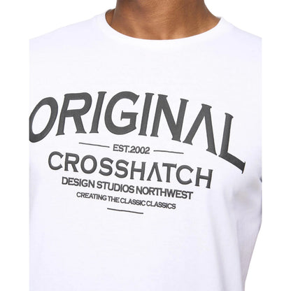 White - Side - Crosshatch Mens Vintage T-Shirt