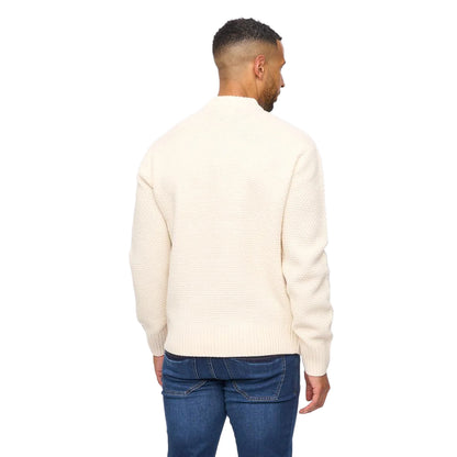 Light Stone - Back - Bewley & Ritch Mens Cable Knit Jumper