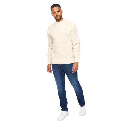Light Stone - Lifestyle - Bewley & Ritch Mens Cable Knit Jumper