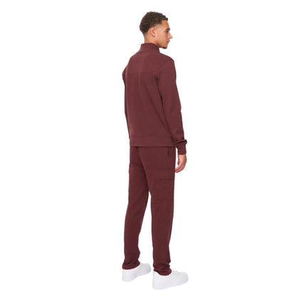 Wine - Back - Duck and Cover Mens Slellmoore Tracksuit Set
