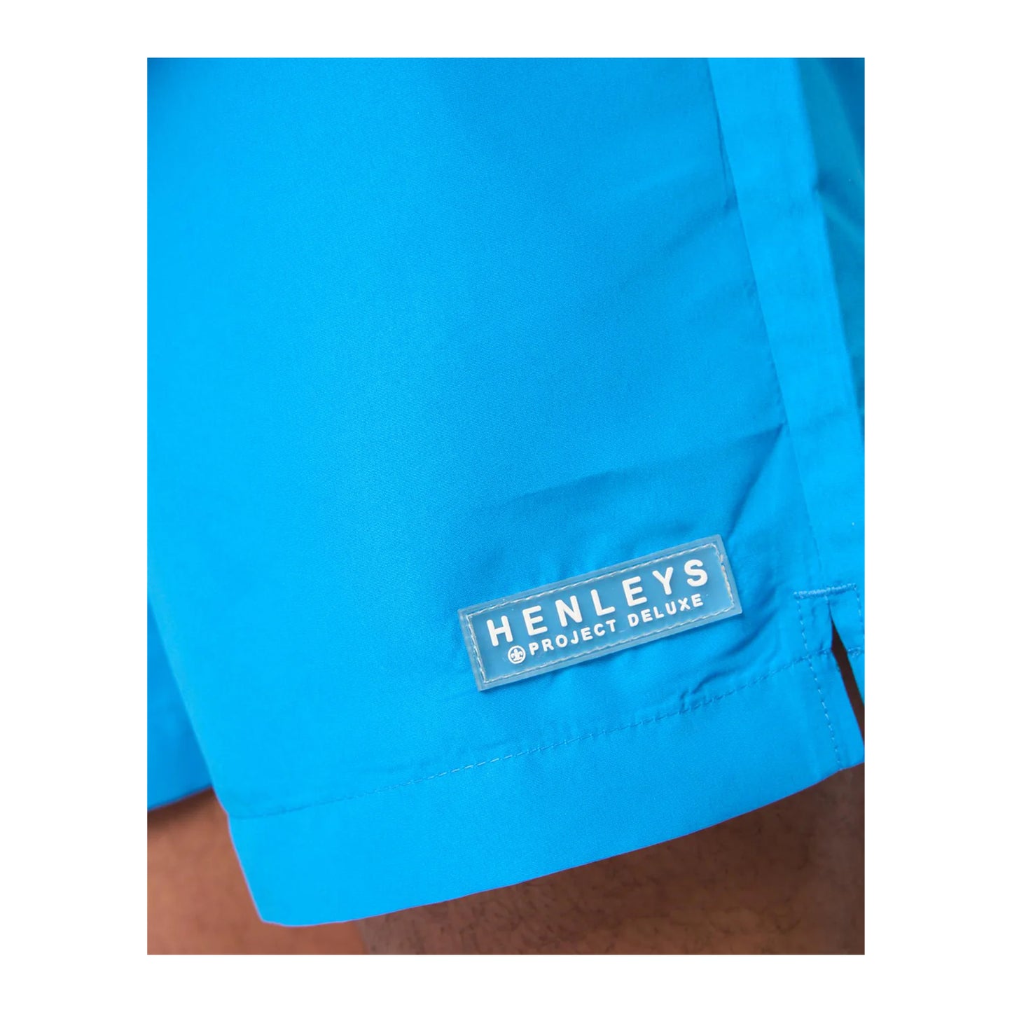 Blue - Side - Henleys Mens Henpool Swim Shorts
