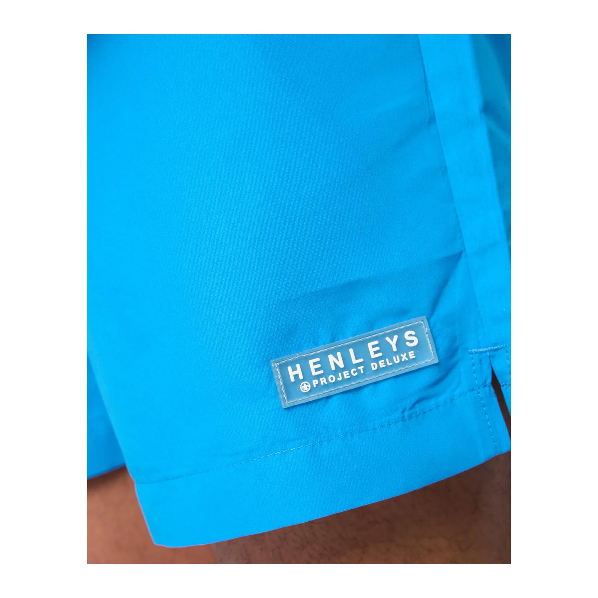 Blue - Side - Henleys Mens Henpool Swim Shorts