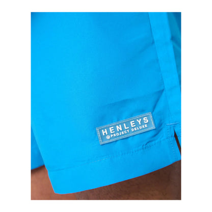 Blue - Side - Henleys Mens Henpool Swim Shorts