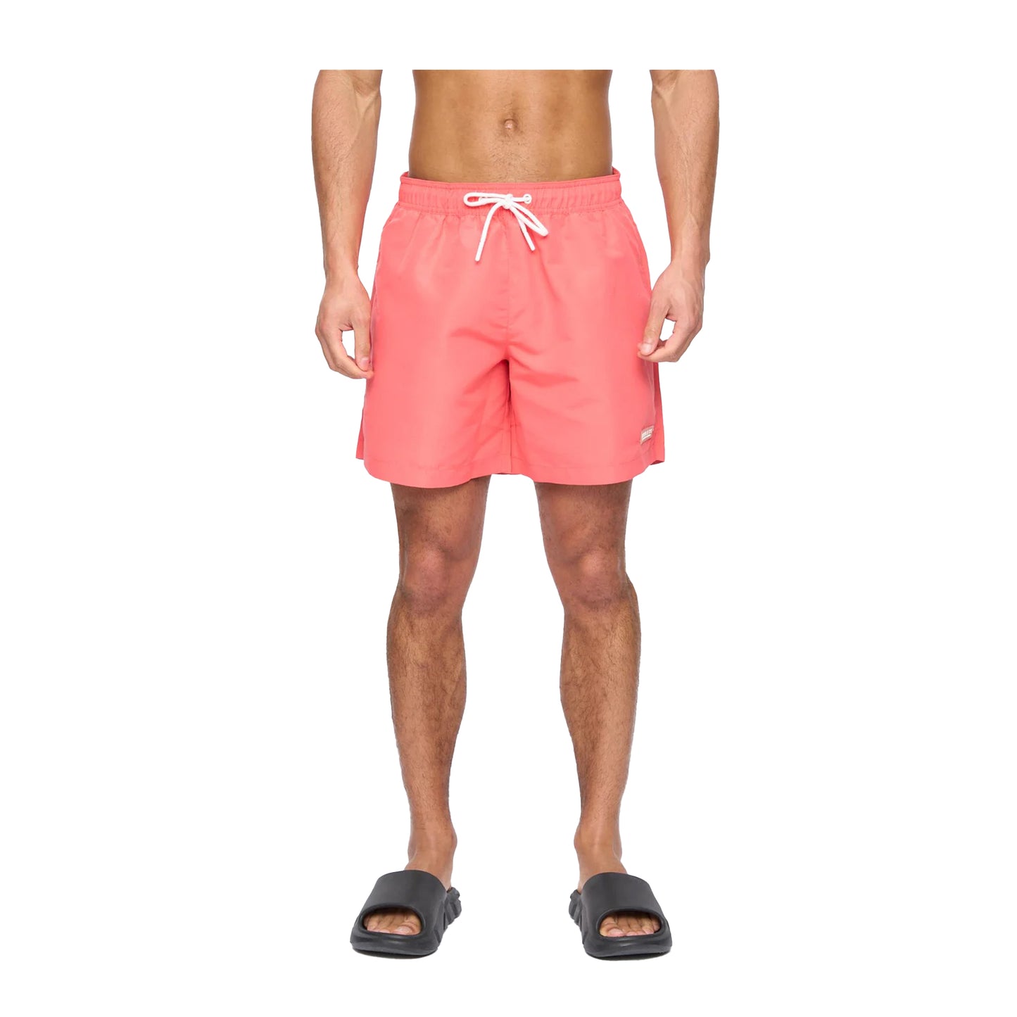 Coral - Front - Henleys Mens Henpool Swim Shorts