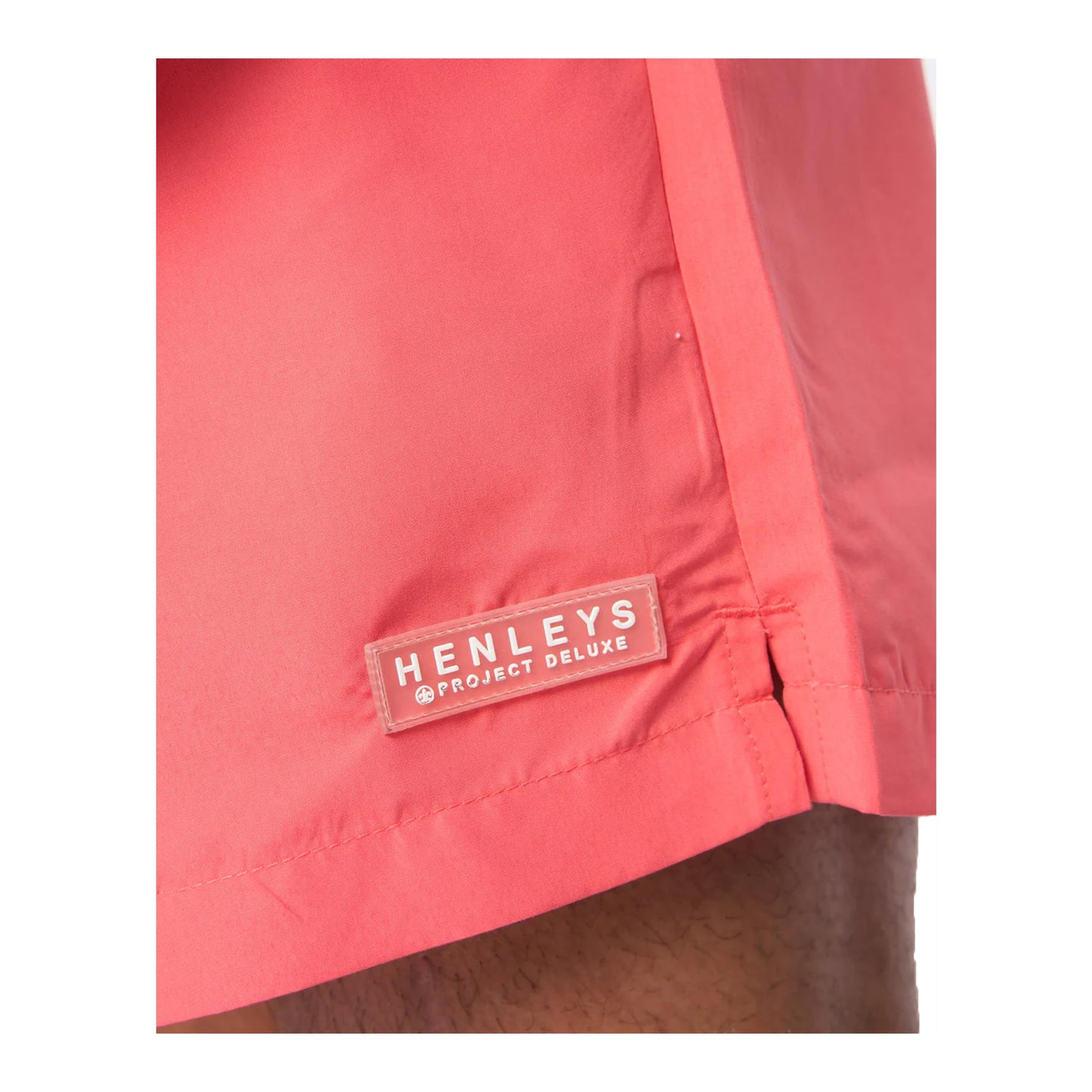 Coral - Side - Henleys Mens Henpool Swim Shorts