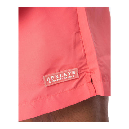 Coral - Side - Henleys Mens Henpool Swim Shorts