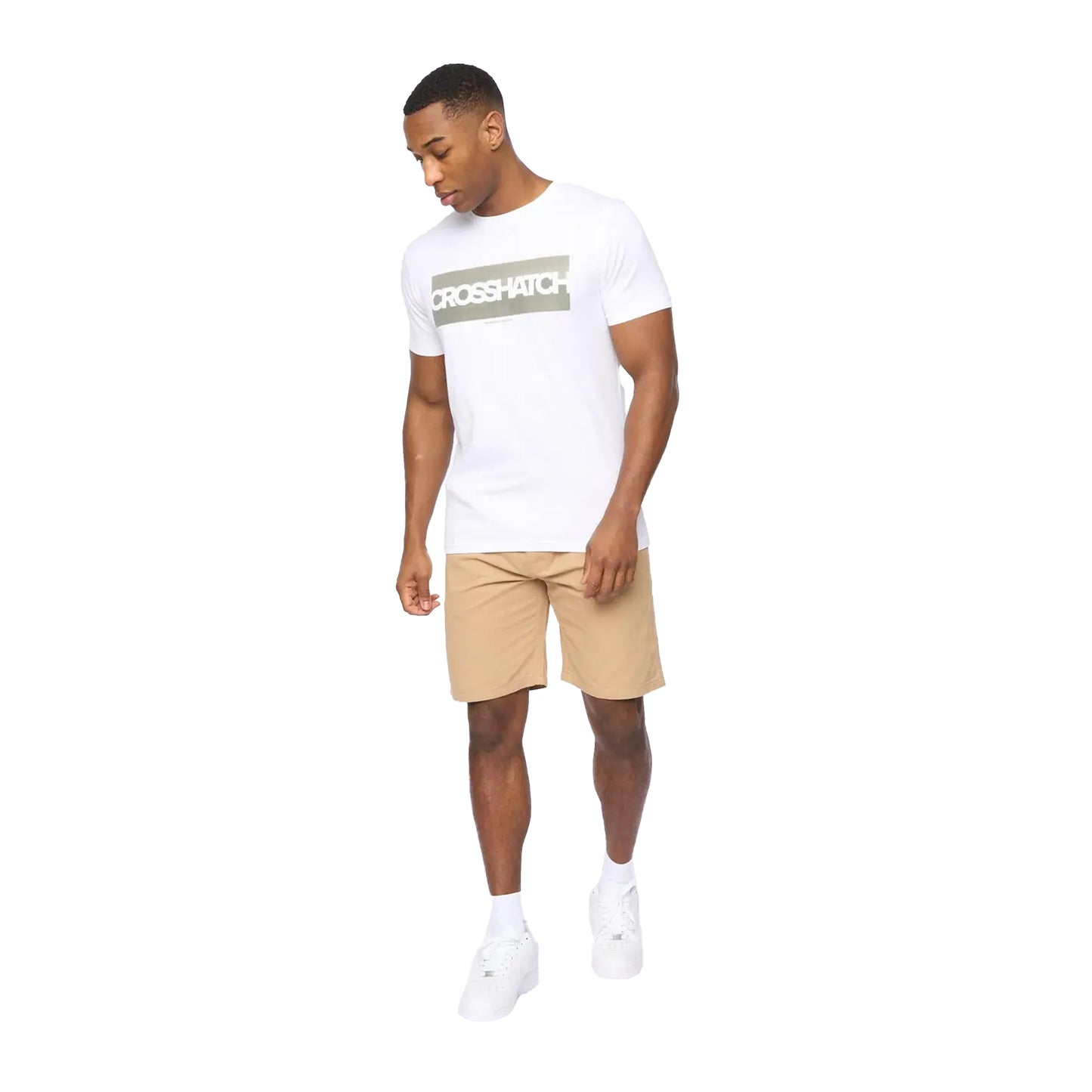 Stone - Lifestyle - Crosshatch Mens Blansmoore Elasticated Regular Casual Shorts